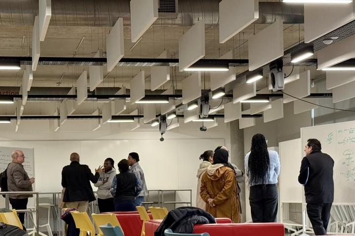 Participants engaging in a discussion at the workshop.